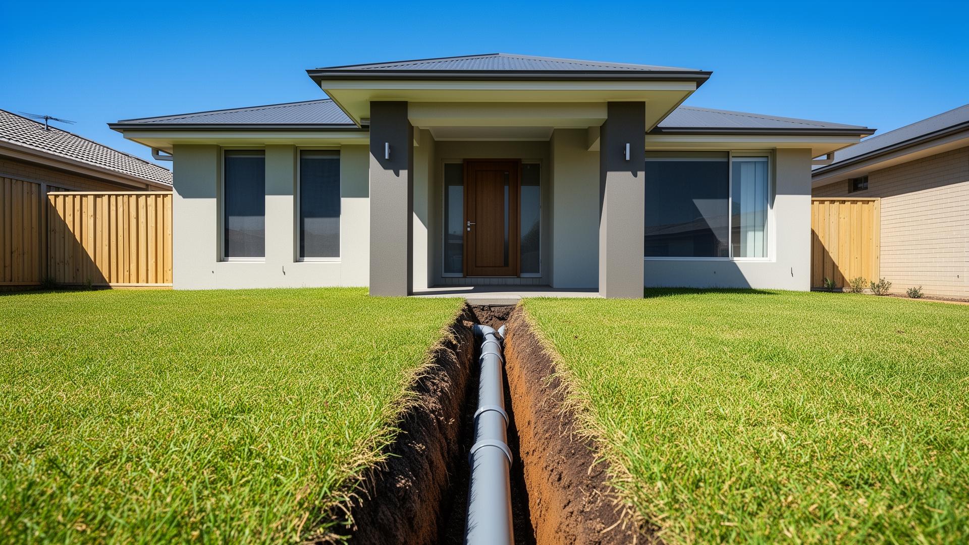Professional plumbing excavation work